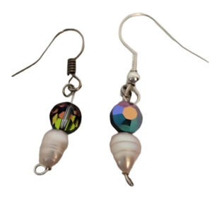 CRYSTAL AB Feshwater Pearl Drop Earrings